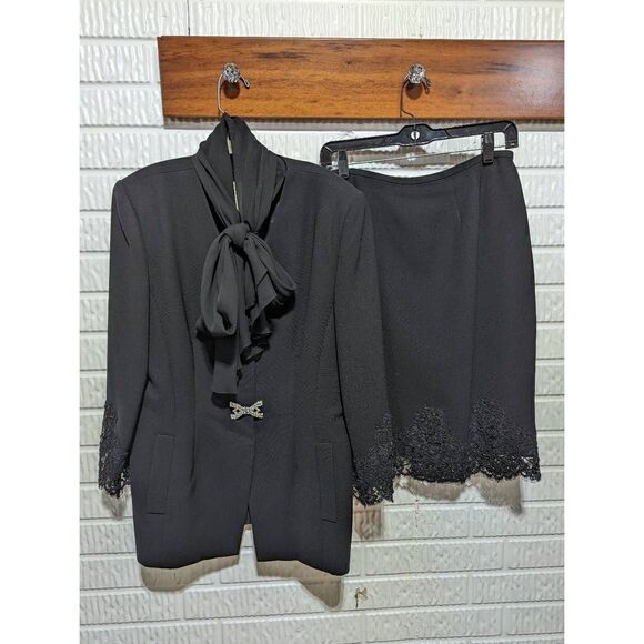 Rickie Freeman For T.J. Nites Women's 12 Piece Black Formal Skirt Set - Picture 1 of 12